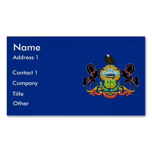 Visitenkarten-Magnet mit Flagge von Pennsylvania Magnetische Visitenkarte (Vorderseite)