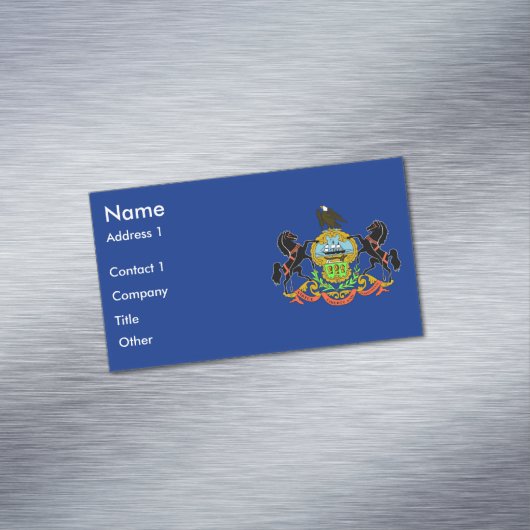 Visitenkarten-Magnet mit Flagge von Pennsylvania Magnetische Visitenkarte (Beispiel)