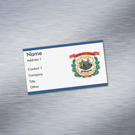 Visitenkarten-Magnet mit Flagge von West Virginia Magnetische Visitenkarte (Beispiel)