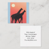 Visitenkarten mit Giraffe Design Quadratische Visitenkarte (Vorne/Hinten)