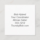 Visitenkarten mit Giraffe Design Quadratische Visitenkarte (Rückseite)