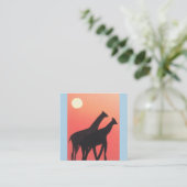 Visitenkarten mit Giraffe Design Quadratische Visitenkarte (Stehend Vorderseite)