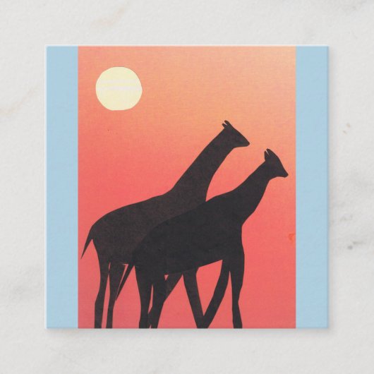 Visitenkarten mit Giraffe Design Quadratische Visitenkarte (Vorderseite)
