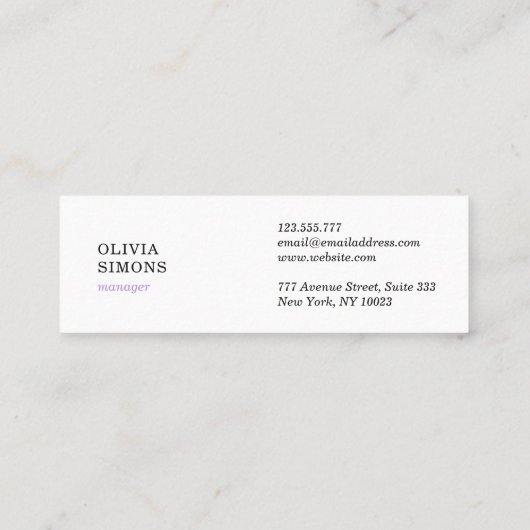 Visitenkarten mit Muster Mini Visitenkarte (Rückseite)