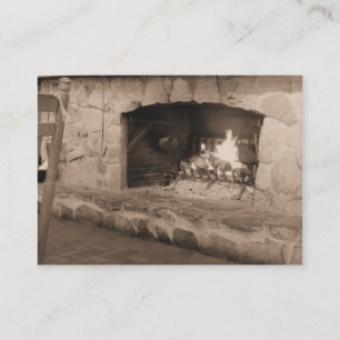 Visitenkarten mit Sepia-Kamin-Foto Visitenkarte