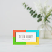 Visitenkarten Neon Color Block CEO Company Visitenkarte (Stehend Vorderseite)