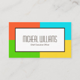 Visitenkarten Neon Color Block CEO Company Visitenkarte