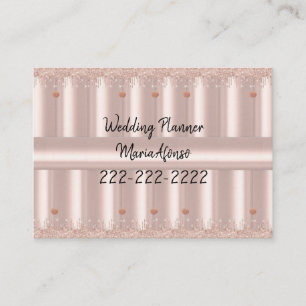 Visitenkarten, Pink Rose Glitzer Hochzeitsplaner Visitenkarte