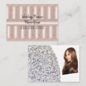 Visitenkarten, Pink Rose Glitzer Hochzeitsplaner Visitenkarte (Vorne/Hinten)
