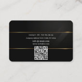 Visitenkarten qr Code, bearbeitbar, schwarz gold, Visitenkarte (Rückseite)