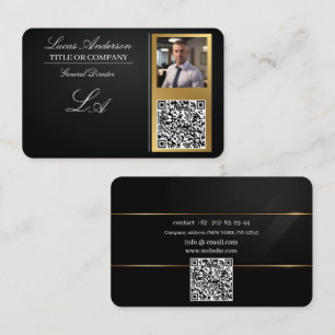 Visitenkarten qr Code, bearbeitbar, schwarz gold,  Visitenkarte