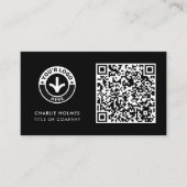 Visitenkarten-QR-Code | Schwarzes modernes Design Visitenkarte (Vorderseite)