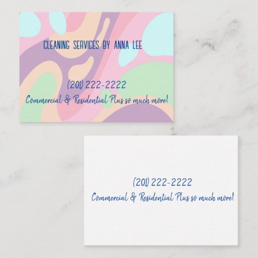 Visitenkarten, Reinigung von Lady Pastel Visitenkarte (Vorne/Hinten)