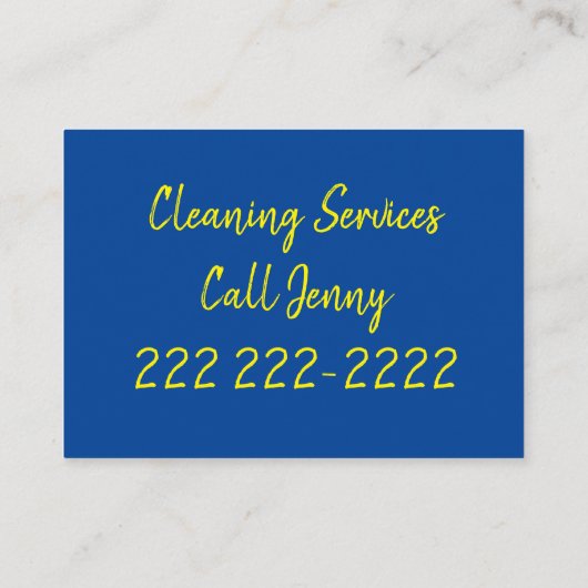 Visitenkarten, Reinigungsdienste Visitenkarte (Rückseite)