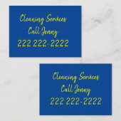 Visitenkarten, Reinigungsdienste Visitenkarte (Vorne/Hinten)