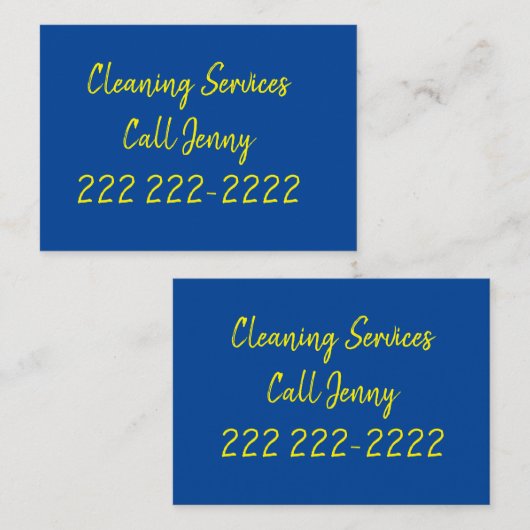 Visitenkarten, Reinigungsdienste Visitenkarte (Vorne/Hinten)