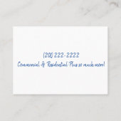 Visitenkarten, Reinigungsschweine Visitenkarte (Rückseite)