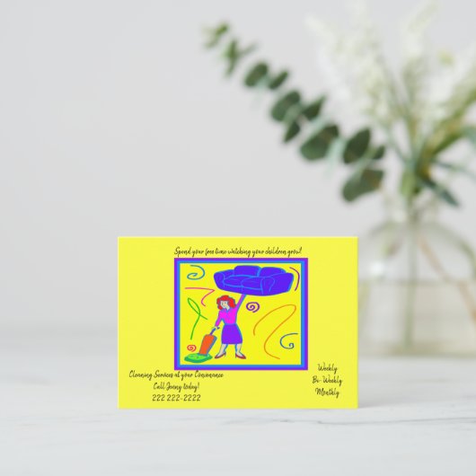 Visitenkarten, Reinigungsservice für Ladys Visitenkarte (Stehend Vorderseite)