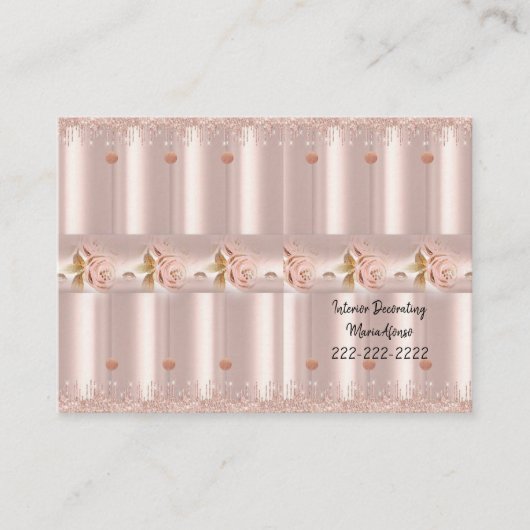 Visitenkarten, Rosa Glitzer Räume Ausstattung Visitenkarte (Vorderseite)