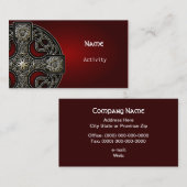 Visitenkarten rotes keltisches Kreuz Visitenkarte (Vorne/Hinten)