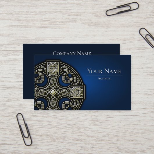 Visitenkarten rotes keltisches Kreuz Visitenkarte (Vorderseite/Rückseite Beispiel)