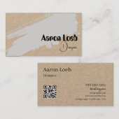 Visitenkarten | Rustikale Kraft Elegant mit QR-Cod Visitenkarte (Vorne/Hinten)