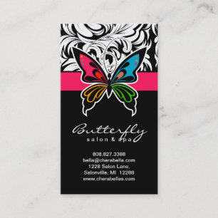 Visitenkarten Salon Spa Schmetterling Farbige Pink Visitenkarte