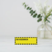 Visitenkarten schwarz gelb taxi mini visitenkarte (Stehend Vorderseite)