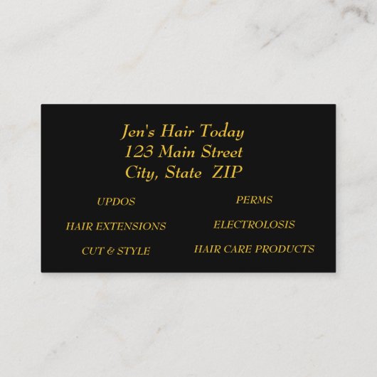 Visitenkarten--Schwarz-u. GoldWirbel Visitenkarte (Rückseite)