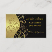 Visitenkarten--Schwarz-u. GoldWirbel Visitenkarte (Vorderseite)