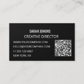 Visitenkarten Schwarz-Weiß Moderner QR-Code Visitenkarte (Vorderseite)