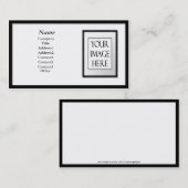 Visitenkarten - schwarzer Bilderrahmen (weiße Visitenkarte (Vorne/Hinten)