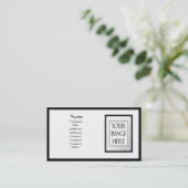 Visitenkarten - schwarzer Bilderrahmen (weiße Visitenkarte (Stehend Vorderseite)