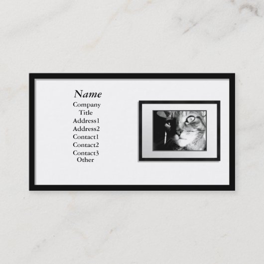 Visitenkarten - schwarzer Bilderrahmen (weiße Visitenkarte (Vorderseite)