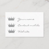 Visitenkarten - Silver Glitzer Crown Visitenkarte (Rückseite)