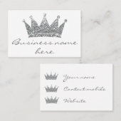 Visitenkarten - Silver Glitzer Crown Visitenkarte (Vorne/Hinten)