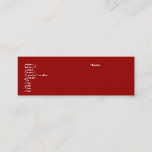 Visitenkarten-Skinny Mini Visitenkarte (Vorderseite)