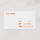 Visitenkarten > städtische Fotografie [orange] Visitenkarte (Rückseite)