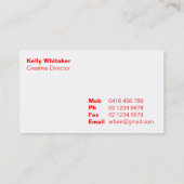 Visitenkarten > städtische Fotografie [rot] Visitenkarte (Rückseite)