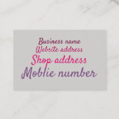 Visitenkarten - The Cake Maker Design2 Visitenkarte (Rückseite)