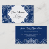 Visitenkarten - Toile Damask Blumenroque wirbeln Visitenkarte (Vorne/Hinten)