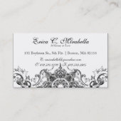 Visitenkarten - Toile Damask Blumenroque wirbeln Visitenkarte (Rückseite)