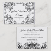 Visitenkarten - Toile Damast-Strudel-Blumenbarock Visitenkarte (Vorne/Hinten)