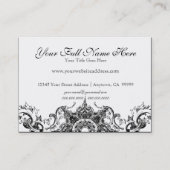 Visitenkarten - Toile Damast-Strudel-Blumenbarock Visitenkarte (Rückseite)