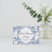 Visitenkarten - Toile Damast-Strudel-Blumenbarock Visitenkarte (Stehend Vorderseite)