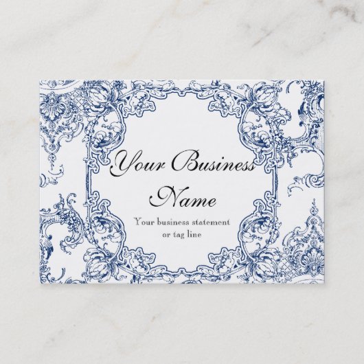 Visitenkarten - Toile Damast-Strudel-Blumenbarock Visitenkarte (Vorderseite)