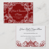 Visitenkarten - Toile Damast-Strudel-Blumenbarock Visitenkarte (Vorne/Hinten)