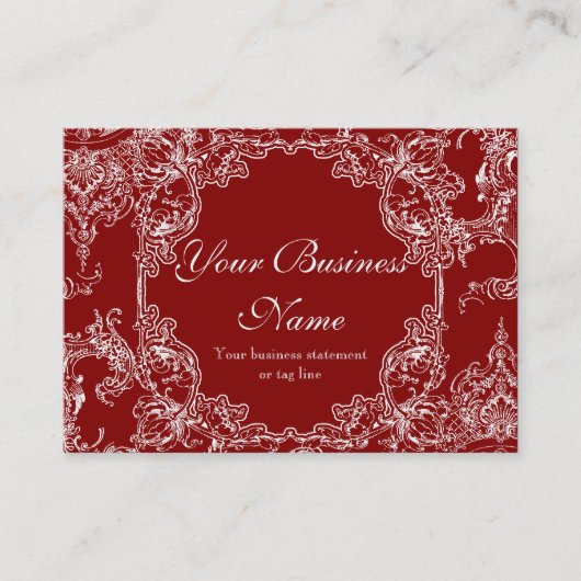 Visitenkarten - Toile Damast-Strudel-Blumenbarock Visitenkarte (Vorderseite)