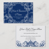 Visitenkarten - Toile Damast-Strudel-Blumenbarock Visitenkarte (Vorne/Hinten)