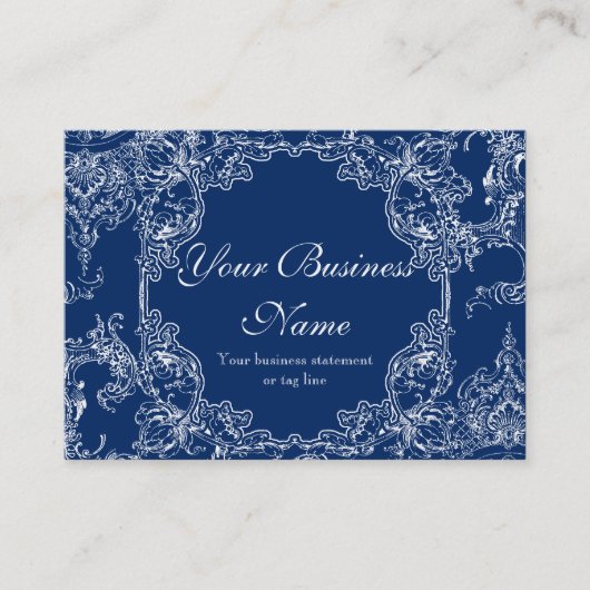 Visitenkarten - Toile Damast-Strudel-Blumenbarock Visitenkarte (Vorderseite)